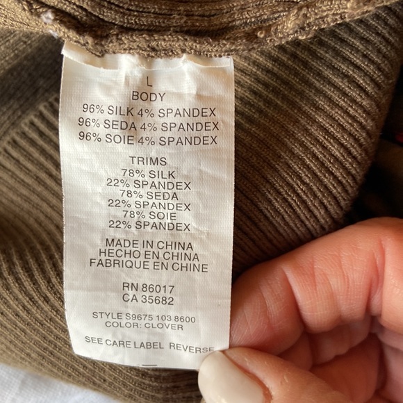 Bebe Olive & Pink Paisley Banded Bottom Blouson Sleeveless Tunic Top - Picture 6 of 7